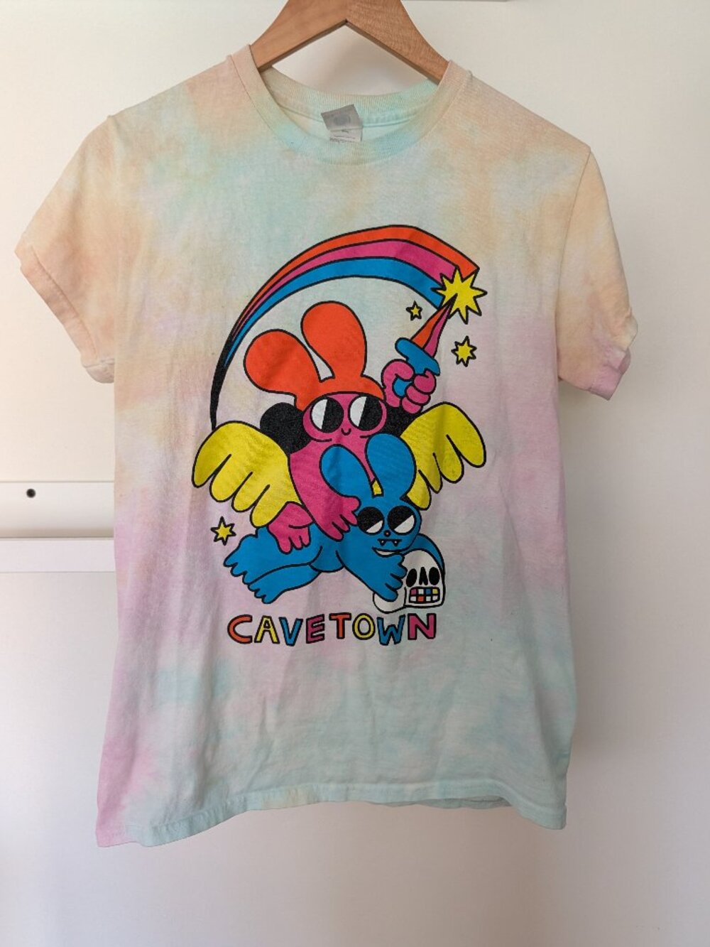 2024 Cavetown Band T-Shirt Tie-Dye Unisex Adult Small Cartoon Rainbow Tee